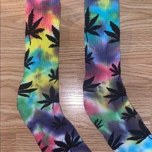 Tie-dyed weed socks